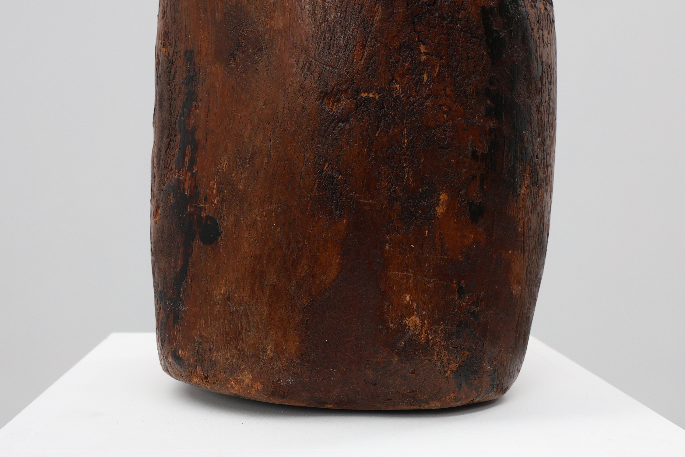 Rare Rustic wabi sabi style vase in solid wood, France 1800sthumbnail